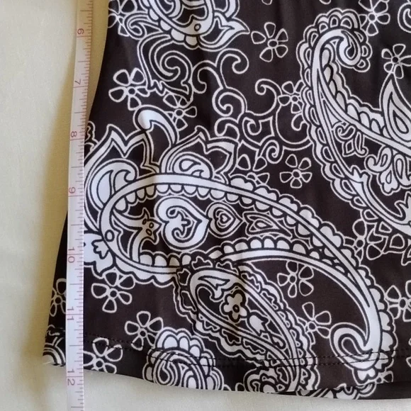 *50off3* Jantzen Tankini Set Top Skirted Bottoms 8 Brown White Paisley - Picture 8 of 10